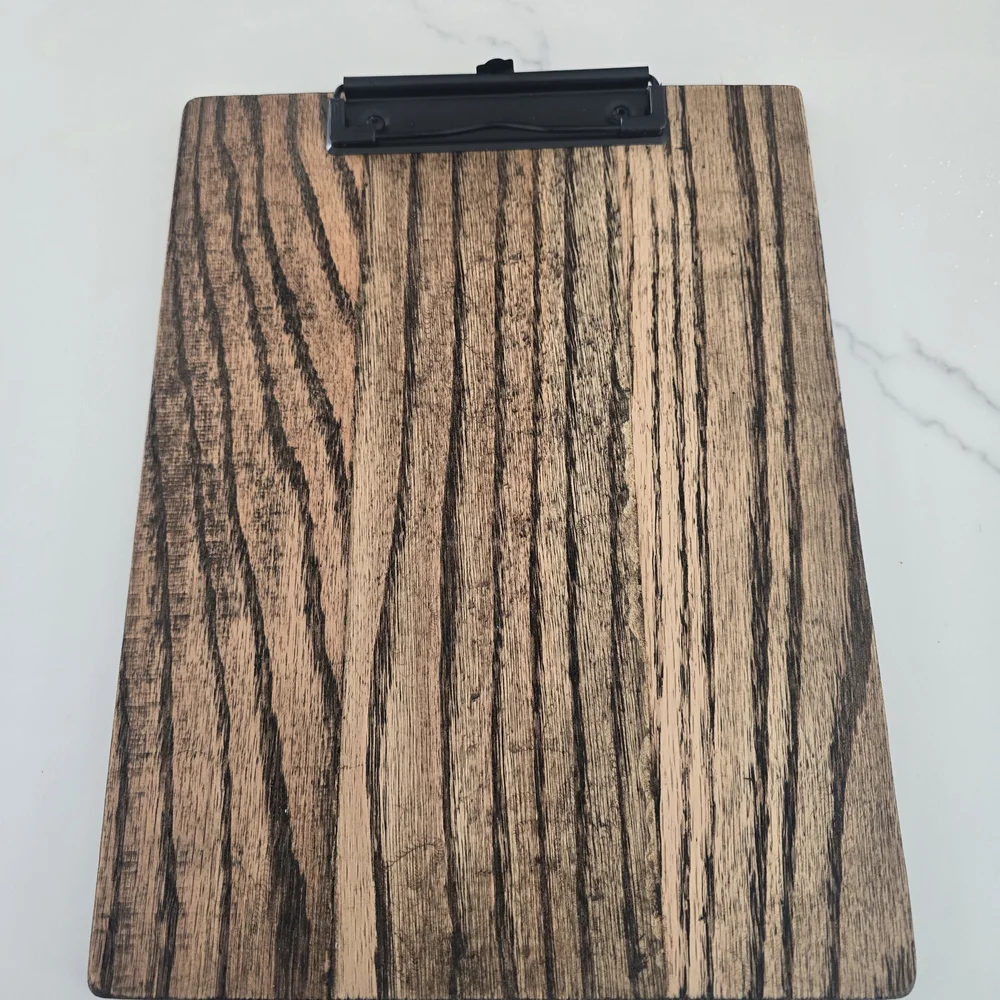Rustic Wooden Clipboard with Black Clip